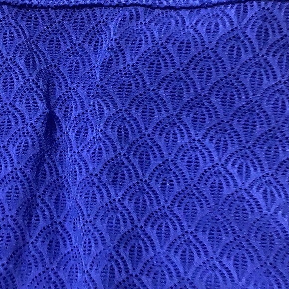 AQUA COUTURE swim top royal blue crocheted look split front size 18W adj… - Picture 8 of 10
